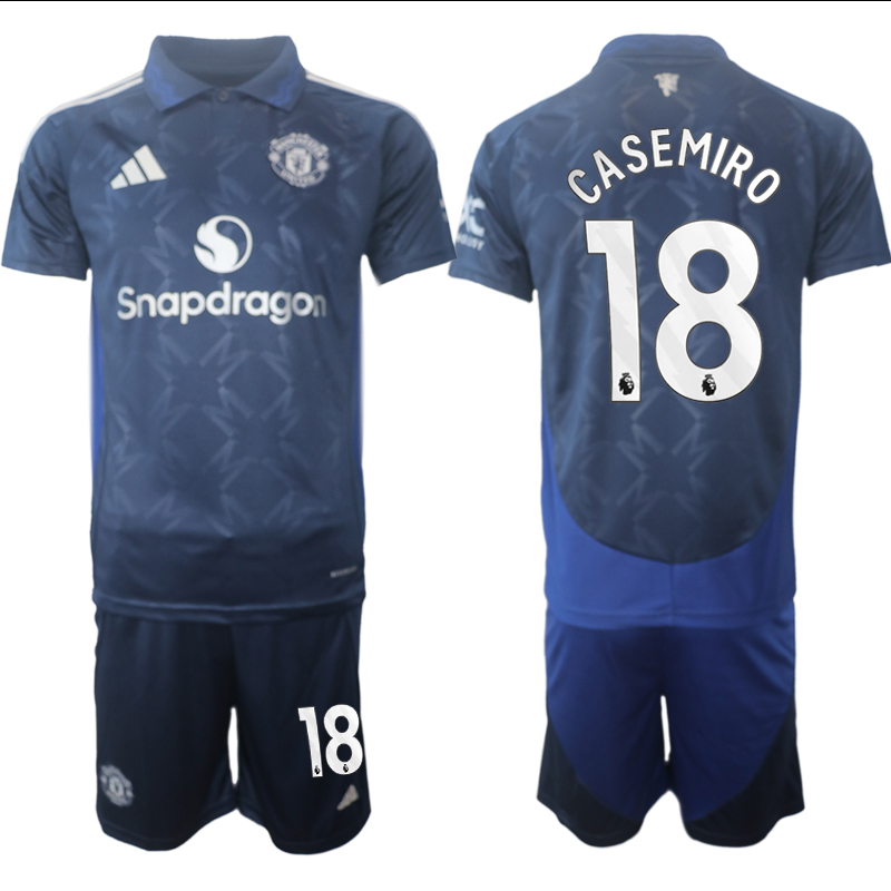 Men 2024-2025 Club Manchester United away blue #18 Soccer Jersey->indianapolis colts->NFL Jersey